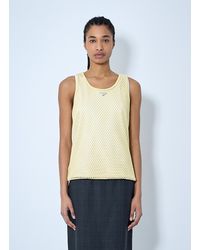 Prada - Logo Plaque Open- Knit Tank Top - Lyst