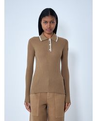 Moncler - Ribbed Knit Collared Top - Lyst
