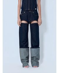 Jean Paul Gaultier - Cut Out Wide Leg Jeans - Lyst