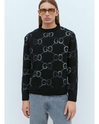 Gucci - Monogram-pattern Ribbed-trim Wool-blend Knitted Jumper - Lyst