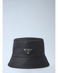 Prada - Logo-Triangle Bucket Hat - Lyst
