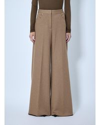 Max Mara - Herringbone Wide-Leg Trousers - Lyst