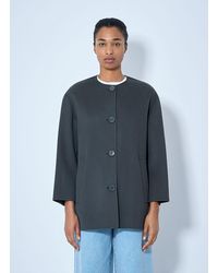 Max Mara - Minimalist Wool Coat With Scarf - Lyst