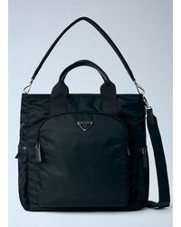 Prada - Re-Nylon Logo-Plaque Tote Bag - Lyst