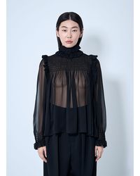 Saint Laurent - Ruffled Silk Blouse - Lyst