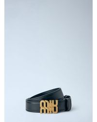 Miu Miu - Logo Buckle Leather Belt - Lyst