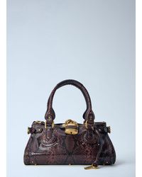 Chloé - Chloé Paddington Embossed Python Effect Shoulder Bag - Lyst