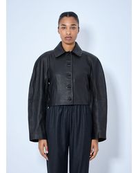Rohe - Rounded Grain Leather Cropped Jacket - Lyst