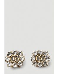 Gucci Embellished GG Marmont Clip-on Earrings - Metallic