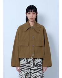 Ganni - Workwear Canvas Short Barn Jacket - Lyst