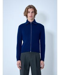 Jil Sander - Zip-Up Wool Knit Cardigan - Lyst