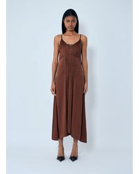 Prada - Crepe Satin Midi Dress - Lyst
