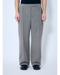 Prada - Belted Tailored Wool-blend Pants - Lyst