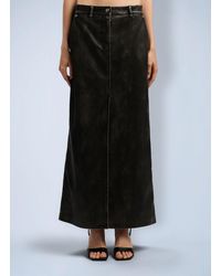 Palm Angels - Curved Logo Coated Long Skirt - Lyst
