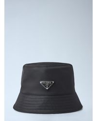 Prada - Logo-Triangle Bucket Hat - Lyst