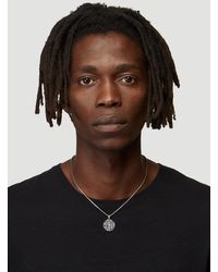 Tom Wood Viking Coin Pendant 18 Inch In Silver - Metallic