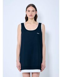 Miu Miu - Knit And Poplin Mini Dress - Lyst