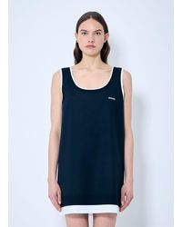 Miu Miu - Knit And Poplin Mini Dress - Lyst