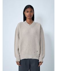 MM6 by Maison Margiela - Distressed Sweater - Lyst