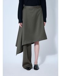 スカート Bottega Veneta Forest green culottes in wool Bottega Veneta Forest Culottes in Gray | Lyst