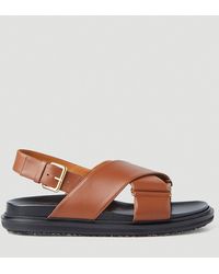 Marni Fussbett Cross Sandals - Brown