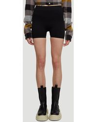 Rick Owens Ribbed-knit High-waist Shorts in Black Womens Clothing Shorts Mini shorts 