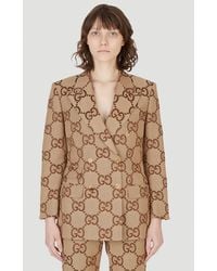 Gucci Jumbo G Double Breasted Blazer - Natural