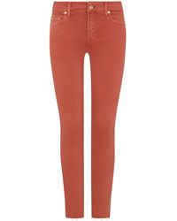 7 For All Mankind The Skinny Jeans Slim Illusion Crop - Orange