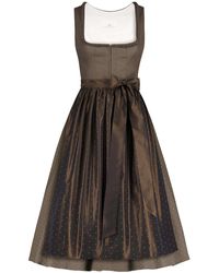 Lodenfrey Leinen-Wiesndirndl 2019 kurz mit Seidenschürze - Braun