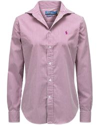 Polo Ralph Lauren Hemdbluse Classic Fit in Lila Damen Bekleidung Oberteile Hemden 