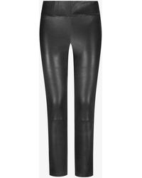 Damen Bekleidung Hosen und Chinos Hose mit gerader Passform Arma Bellona 7/8-Lederhose in Schwarz 