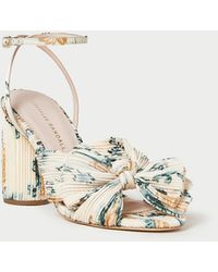 camellia blue bow heel