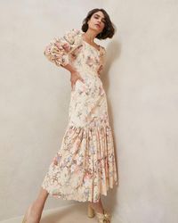 Loeffler Randall Honor Floral Lace Flared Gown - Multicolor