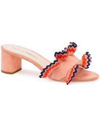 Loeffler Randall Vera Ruffle Slide Sandal - Red