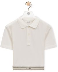 Loewe - Luxury Cropped Polo In Silk And Cotton - Lyst