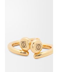 Loewe - Anagram Pebble Mini Hoop Earrings In Sterling Silver - Lyst