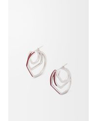Loewe - Pendientes De Aro Stacked En Plata De Ley Y Esmalte Mujer - Lyst