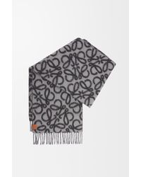 Loewe - Alpaca Wool Anagram Fringed Scarf - Lyst