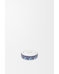Loewe - Luxury Thin Pavé Ring In Sterling Silver And Crystals For - Lyst