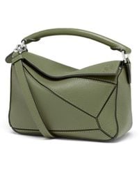 Loewe Luxury Small Puzzle Bag In Classic Calfskin - Green