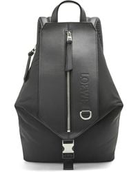 Loewe - Small Convertible Backpack In Nylon And Calfskin - Lyst