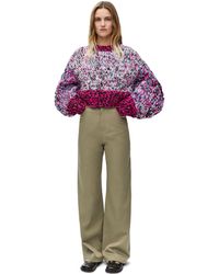 Loewe - High Waisted Trousers In Cotton - Lyst