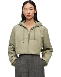 Loewe - Luxury Cropped Hooded Jacket In Cotton Blend - Lyst