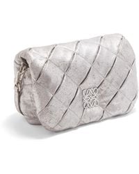 Loewe - Mini Puffer Goya Bag In Pleated Metallic Leather - Lyst