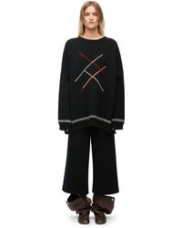 Loewe - Argyle Sweater In Wool And Alpaca - Lyst