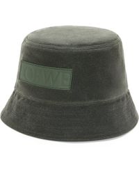 Loewe - Luxury Bucket Hat In Waxed Canvas And Calfskin For - Lyst