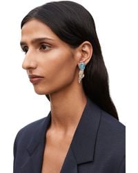 Loewe - Glitter Fragment Earrings In Sterling Silver And Crystals - Lyst