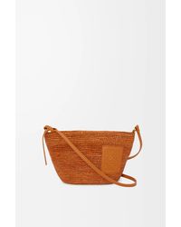 Loewe - Bolso Slit Pochette En Rafia Y Piel De Cuero Mujer - Lyst