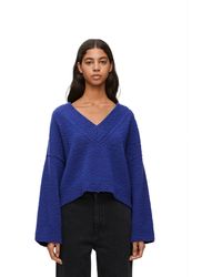 Loewe - Luxury Cropped Sweater In Wool Blend - Lyst