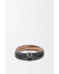 Loewe - Pulsera Trenzada Anagram Bombé En Piel De Cuero Mujer - Lyst